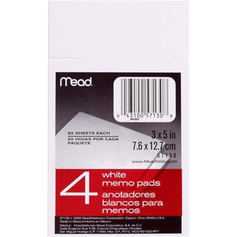 MEAD - White Memo Pad 3" x 5"
