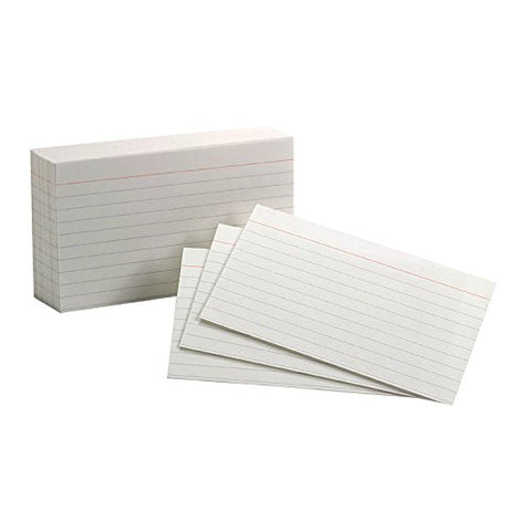 OXFORD - Index Cards 3 x 5 Inch Ruled White