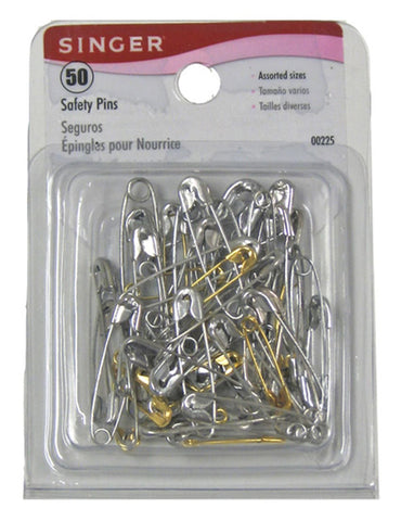 SINGER - Assorted Steel and Brass Safety Pins Multisize