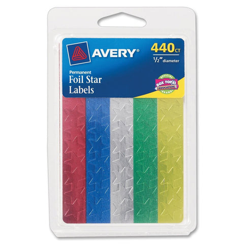 AVERY - Self-Adhesive Assorted Color Foil Stars