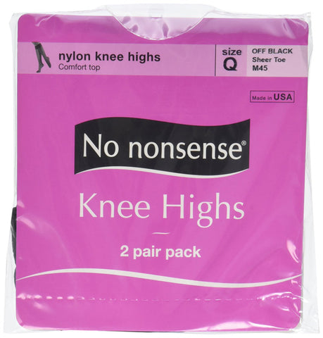 NO NONSENSE - Knee High Sheer Toe Off Black Size Q