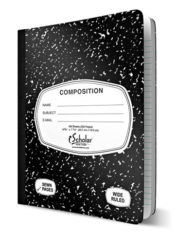 iSCHOLAR - Black and White Marble Composition Book