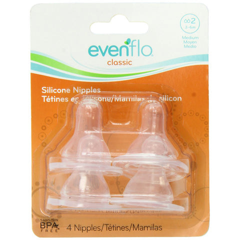 EVENFLO FEEDING - Classic Nipples Silicone Medium Flow 2