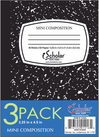 iSCHOLAR - Mini Composition Books Narrow Rule 4.5 x 3.25 Inches