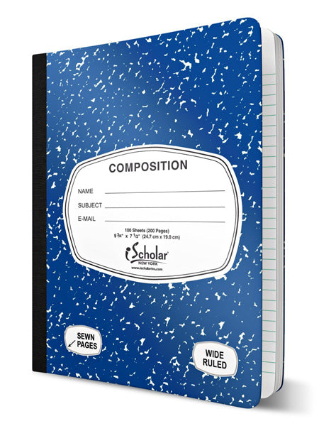 iSCHOLAR - Composition Book Wide Ruled 9.75 x 7.5 Inches