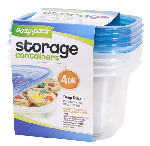 Easy Pack - Deep Square Plastic Food Storage Containers