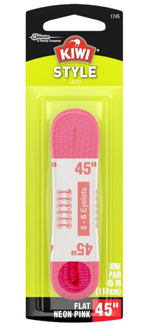 KIWI - Style 45 Inch Shoe Laces Flat Neon Pink