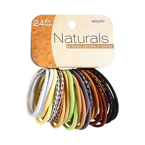 SHALOM - Stylin' Naturals Textured and Solid Elastic Ponyholders