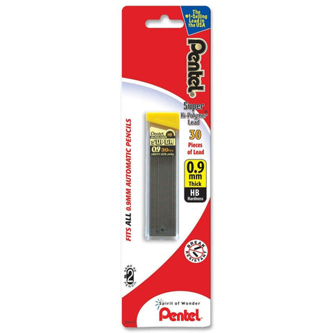 SUPER HI-POLYMER - Mechanical Pencil Lead Refill , 0.9 mm Thick, HB
