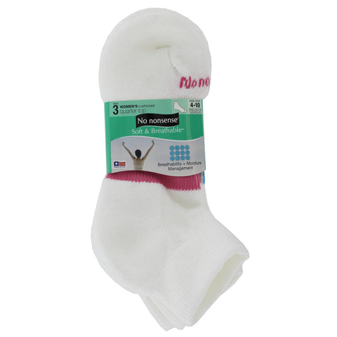 NO NONSENSE - Womens White Quarter Top Socks Cushioned Shoe Size 4-10