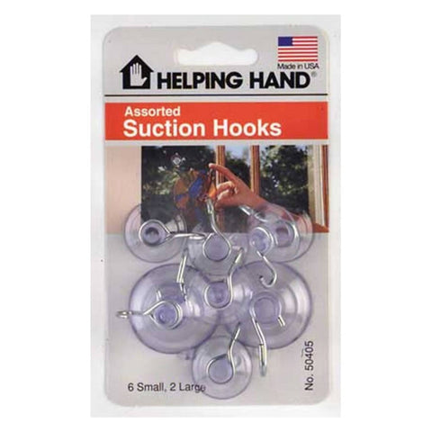 HELPING HAND - Assorted Suction Cup Hooks, Clear