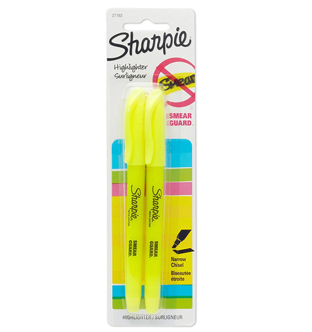SHARPIE -  Accent Highlighters with Smear Guard-Chisel Point Yellow