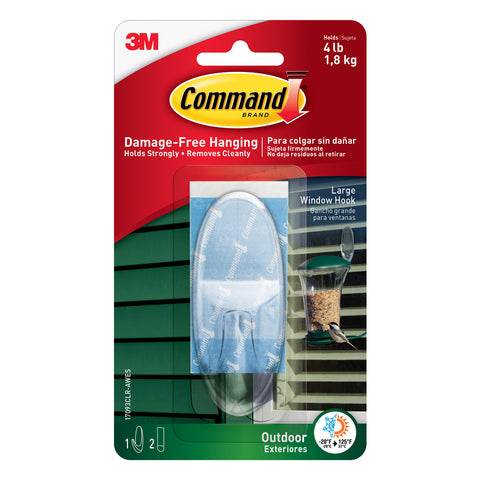 COMMAND - Large Clear Outdoor Window Hook