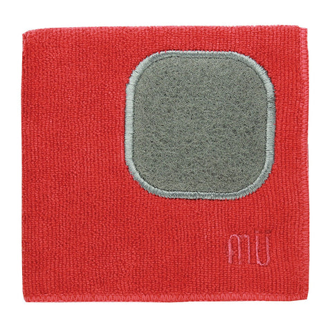 MU KITCHEN - Microfiber Dishcloth with Scrubber, Crimson