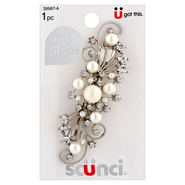 SCUNCI Real Style Pearl Barrette