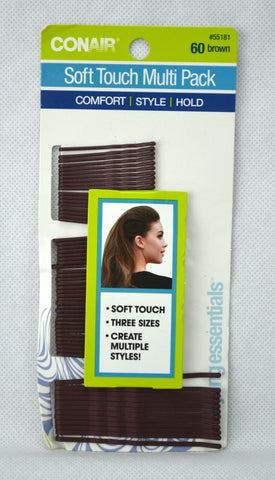 CONAIR - Soft Touch Bobby Pins Multi Pack Brown