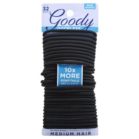 GOODY - Ouchless Women's Braided Elastics for Medium Hair 4 mm Black