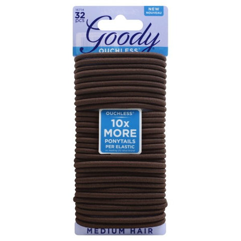 GOODY - Ouchless Women's Braided Elastics for Medium Hair 4 mm Brown