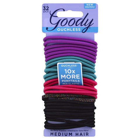GOODY - Ouchless Multiglitter Women's Braided Elastics for Medium Hair 4 mm Multicolor