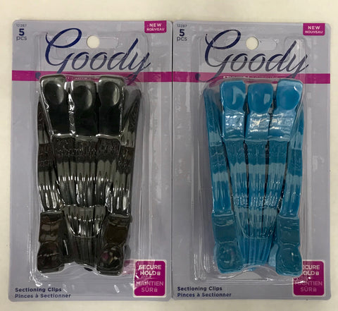 GOODY - Grooved Sectioning Hair Clips Black and Blue