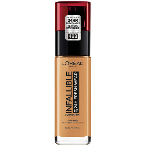 L'OREAL - Infallible 24 Hour Fresh Wear Foundation Lightweight Caramel 488