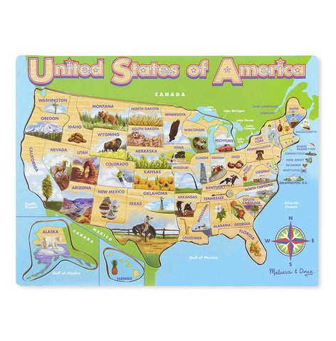 Melissa & Doug - USA Map Wooden Jigsaw Puzzle