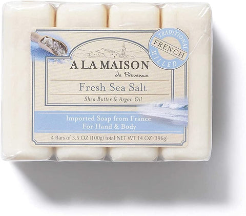 A La Maison Soap Bars, Fresh Sea Salt, Value Pack 3.5 oz, 4 Count