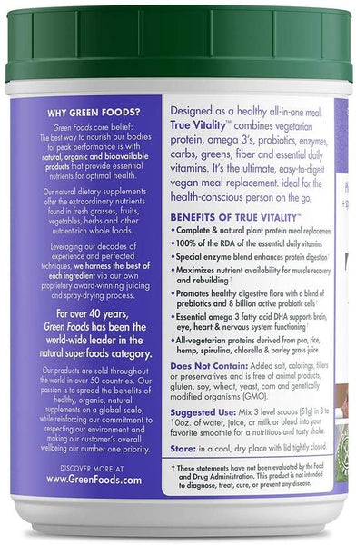 Green Foods True Vitality, Chocolate, 25.2 Ounce