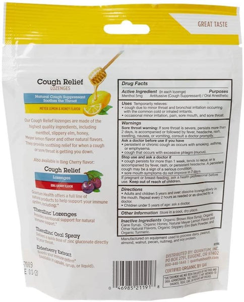 Quantum Health Organic Cough Relief Lozenges